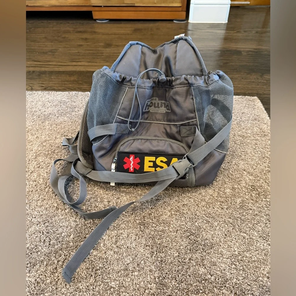 Outward hound front Gray Drawstring Backpack dog carrier